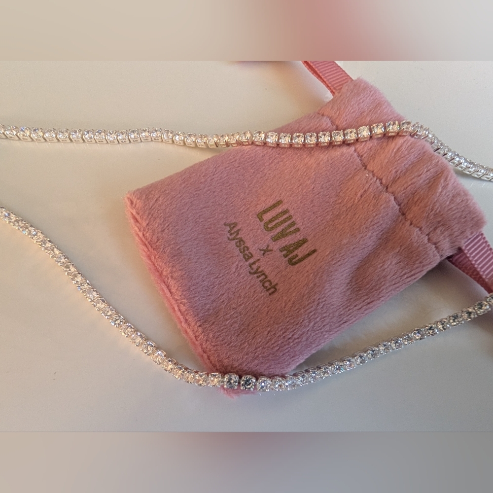 Luv AJ Silver Rhinestone Necklace